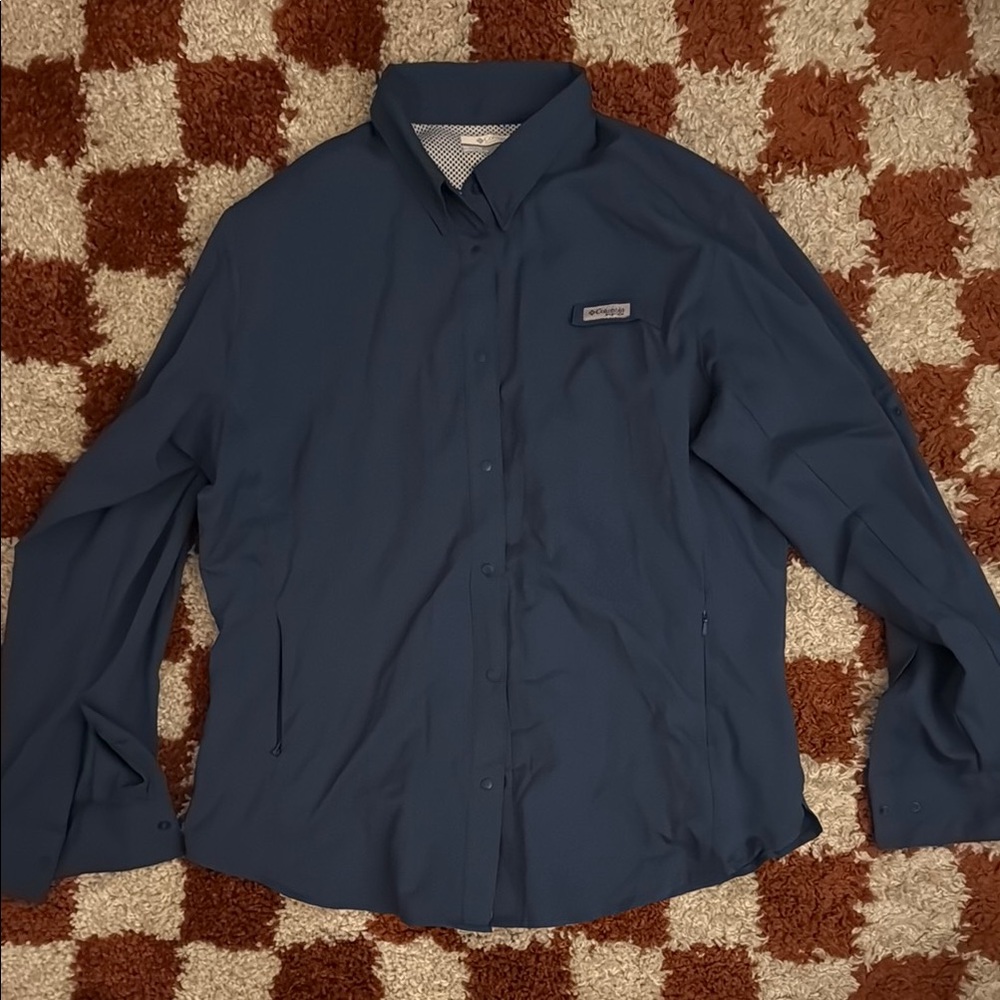 Columbia Blue PFG Outdoor Shirt